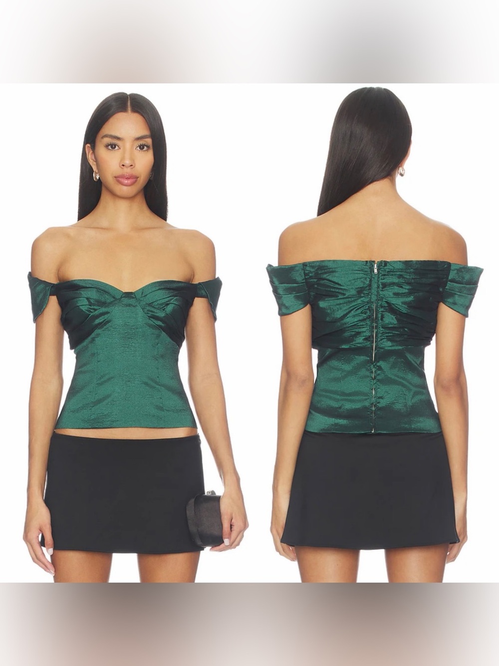 REVOLVE Lovers + Friends Colette Top in Emerald Green Size Large